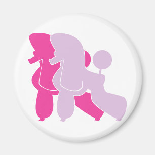 Imã Casal da caniche de Minimalistic do rosa quente