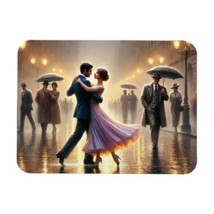 Ímã Casal dançando na chuva