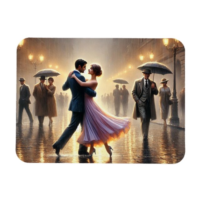 Ímã Casal dançando na chuva (Horizontal)