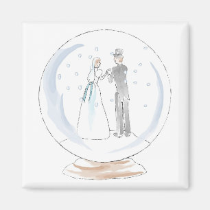 Imã Casal de Casamento da Neve Globe