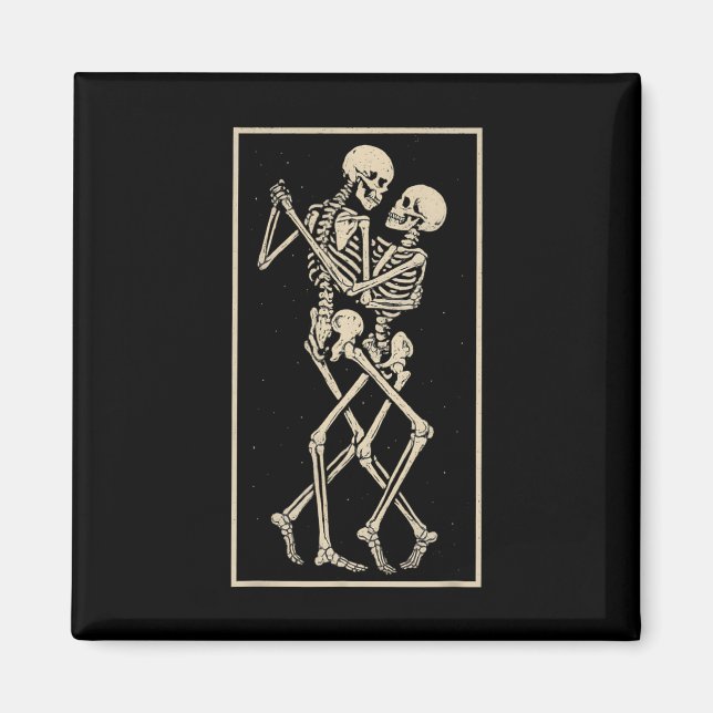 Imã Casal de esqueleto dançante - Hallowee gótico româ (Frente)