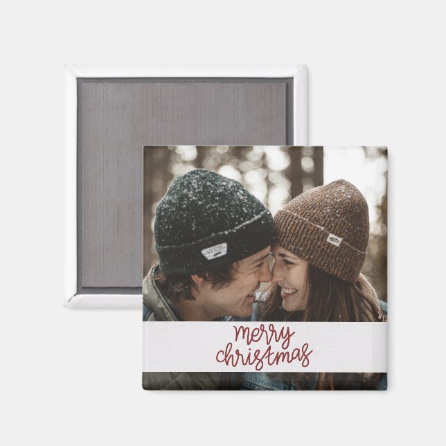 Imã Casal de Foto Feliz de Natal (Front/Back)