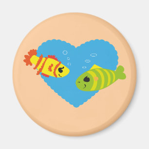 Imã Casal de Peixes Fofos no Aquário de São Valentão