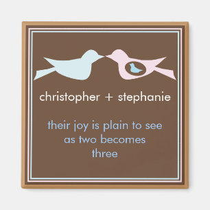 Imã Casal doce da família de pássaro com bebê