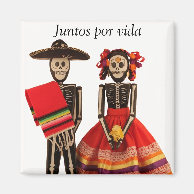 Imã Casal Magnet do Dia de los Muertos (Frente)
