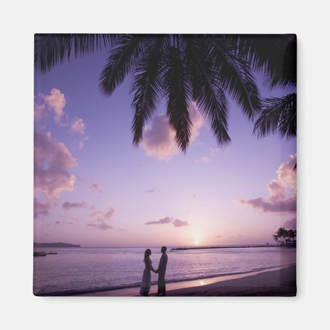 Imã Casal na praia, Windjammer Landing, St. Lúcia (Frente)