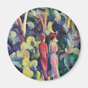 Imã Casal na Trilha da Floresta por August Macke