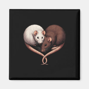 Imã Casal Pequeno Roedor Pet Feliz Rato Bonito