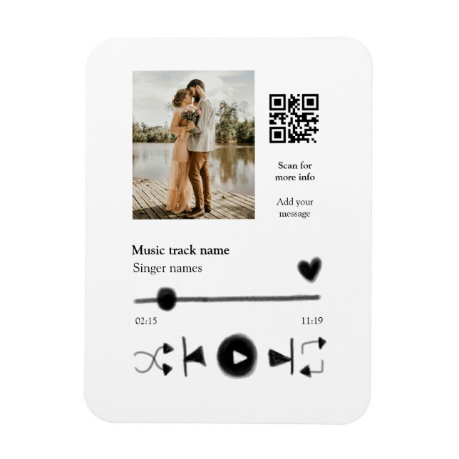 Ímã Casal personalizado do player de música (Vertical)