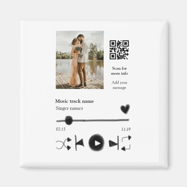 Imã Casal personalizado do player de música (Frente)
