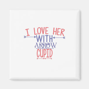 Imã Casal Presente Eu A Amo Com Cupido De Seta