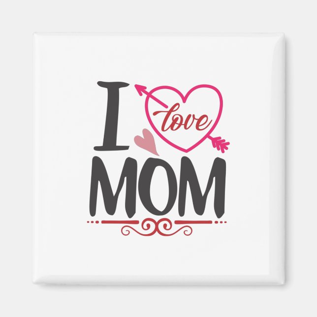Imã Casal Presente Eu Amo Mamãe (Frente)