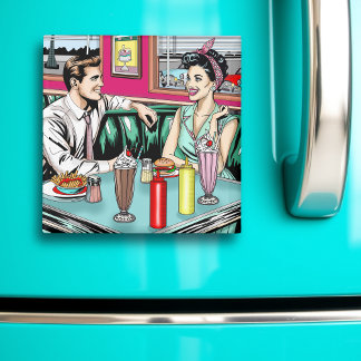 Imã Casal retrô da década de 1950 no Jantar