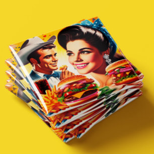 Imã Casal Retro de Fast Food