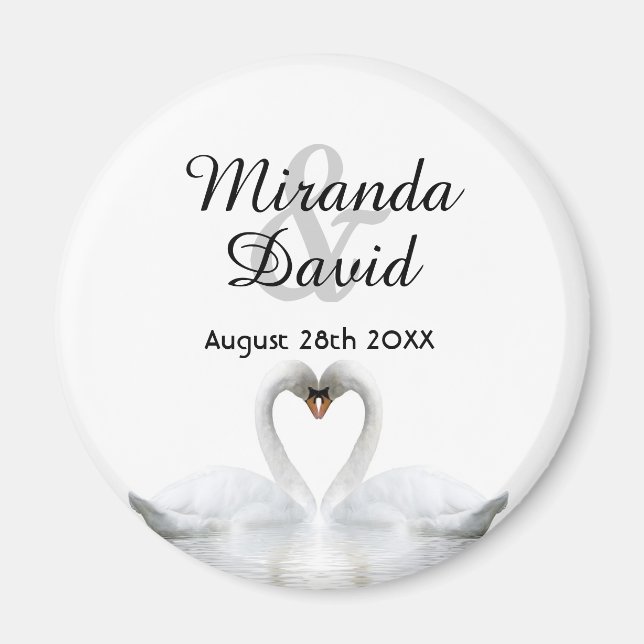 Imã Casal Swan nomes monogramas casamento (Frente)