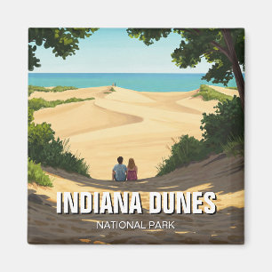 Imã Casal Viagem do Parque Nacional Indiana Dunes