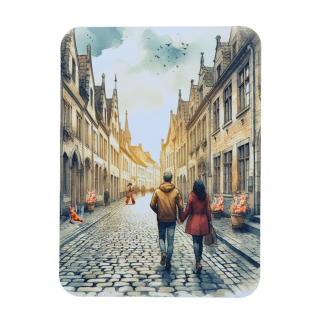 Ímã Casal Viagem Europeu (Vertical)