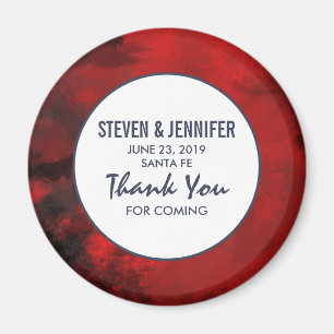 Imã Casamento abstrato artístico preto e vermelho