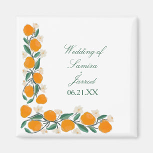 Imã Casamento Abstrato de Laranja Desenhado À Mão