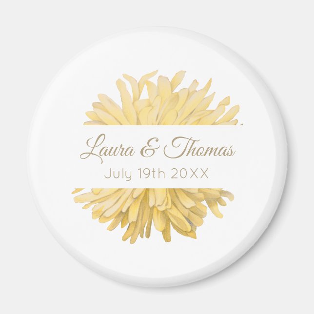 Imã Casamento Amarelo e Branco (Frente)