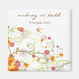 Imã Casamento Amarelo Hibiscus e Engole Salvar a Data