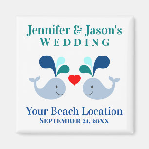 Imã Casamento Baleia Fofa Destino de Praia Tropical