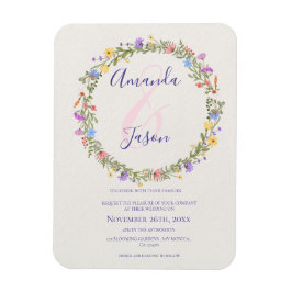 Ímã Casamento bonito de flores silvestres púrpuras