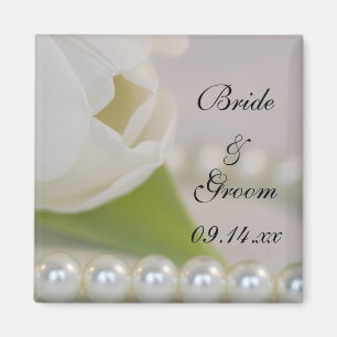 Imã Casamento branco da tulipa e do primavera das