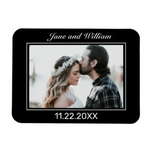 Ímã Casamento Branco Negro Minimalista Moderno