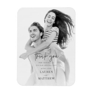 Ímã Casamento Chic Moderno Simples Obrigado