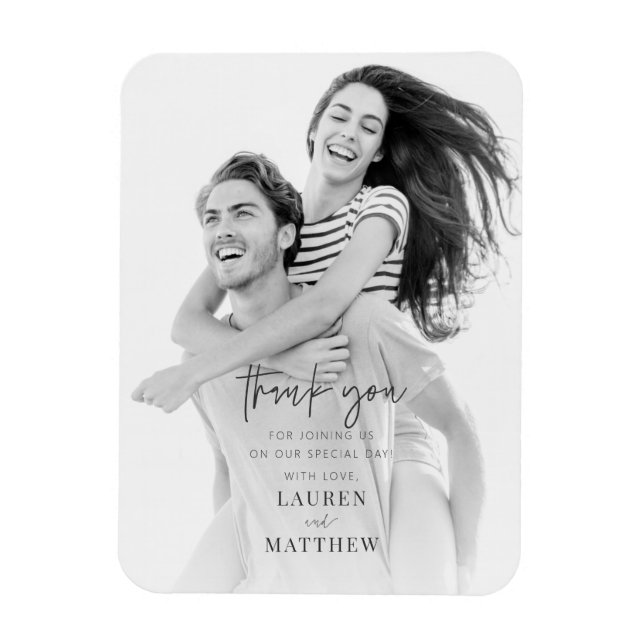 Ímã Casamento Chic Moderno Simples Obrigado (Vertical)