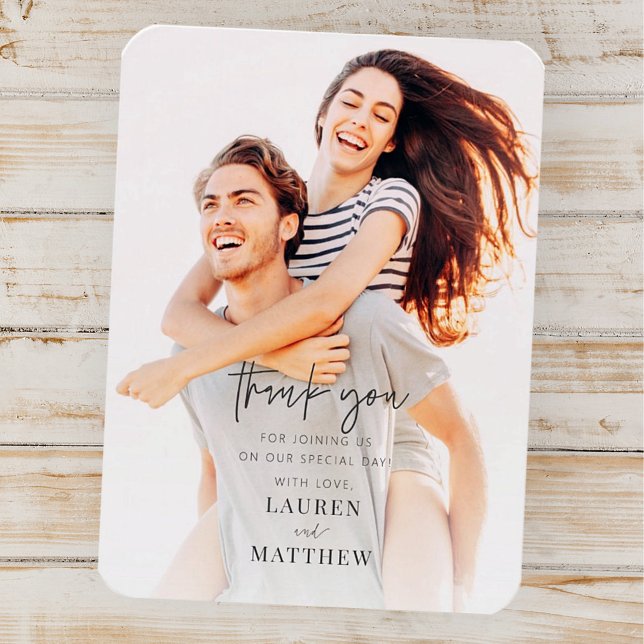 Ímã Casamento Chic Moderno Simples Obrigado (Criador carregado)