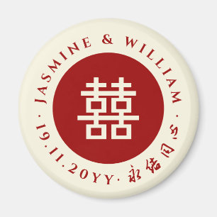 Imã Casamento Chinês de Felicidade Dupla em Círculo Si