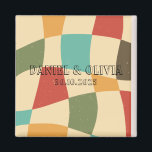 Imã Casamento Colorido Minimalista<br><div class="desc">Magnet Colorida Minimalista De Casamento</div>