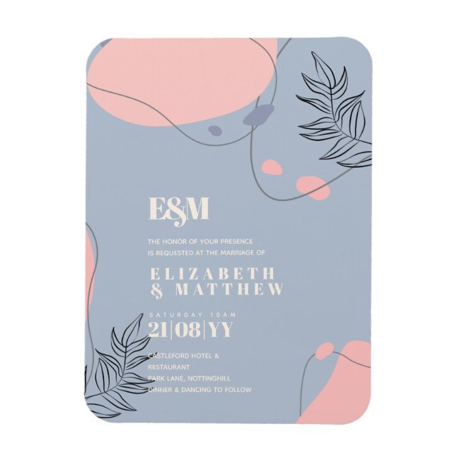 Ímã Casamento com Abstrato moderno japonês escandinavo (Vertical)