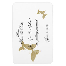 Ímã Casamento com Borboleta Dupla Ring Salve a Data