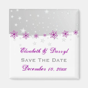 Imã Casamento com cinza de prata roxa em floco de neve