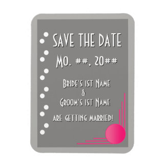 Ímã Casamento com Deco de South Beach (Salvar a Data)