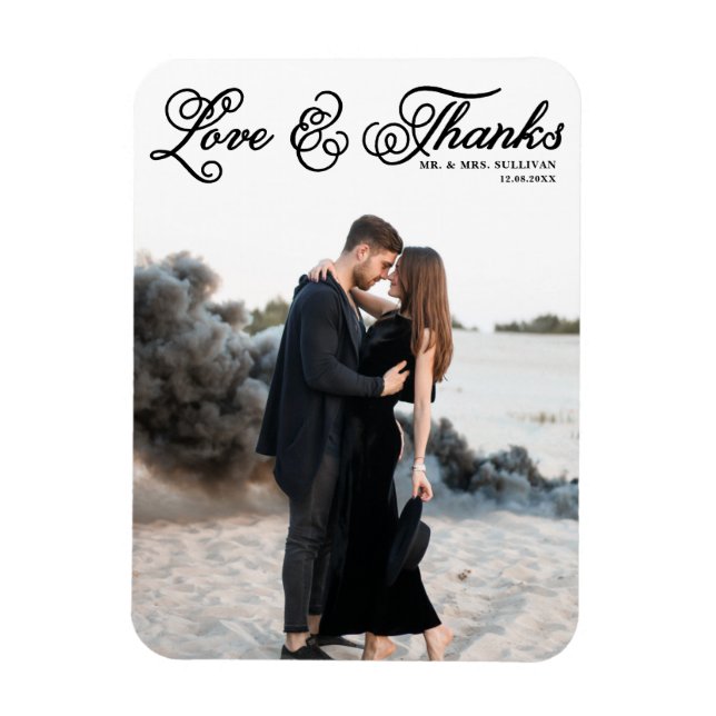 Ímã Casamento com Fotos de Script Bonito de Amor e Obr (Vertical)