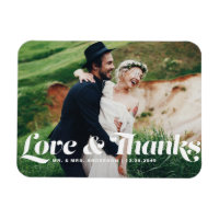 Casamento com Fotos Retro Script de Amor e Obrigad