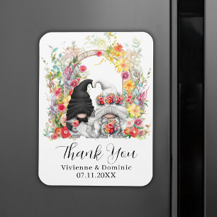 Ímã Casamento da primavera Obrigado Gnome Floral