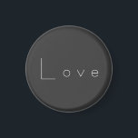 Imã Casamento de Amor Branco de na moda Cinza<br><div class="desc">Você pode mudar facilmente as fontes e as cores. Você também pode adicionar seu logotipo e a imagem de fundo conforme desejar.</div>