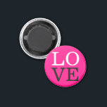 Imã Casamento de Amor com Fundo de rosa<br><div class="desc">Você pode mudar facilmente as fontes e as cores. Você também pode adicionar seu logotipo e a imagem de fundo conforme desejar.</div>