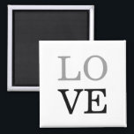 Imã Casamento de Amor com Script Negro de cinza<br><div class="desc">Você pode mudar facilmente as fontes e as cores. Você também pode adicionar seu logotipo e a imagem de fundo conforme desejar.</div>