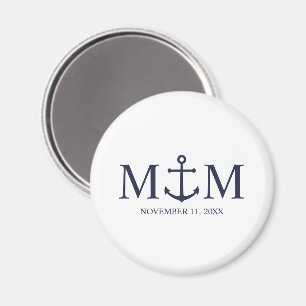 Imã Casamento de Âncora Azul Marinho Náutico
