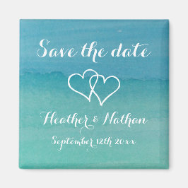 Imã Casamento de aqua azul-aquarela salva ímanes de da