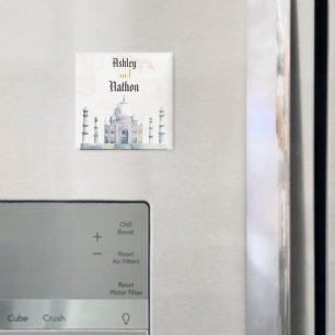 Imã Casamento de Aquarela Elegante Taj Mahal Typology