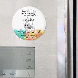 Imã Casamento de Aquarela Gouache Artístico Salve a Da