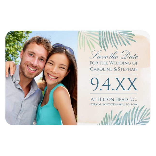 Ímã Casamento de Areia e Palms Beach (Horizontal)