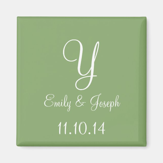 Imã Casamento de Asparagus Bonito Monocromático (Frente)